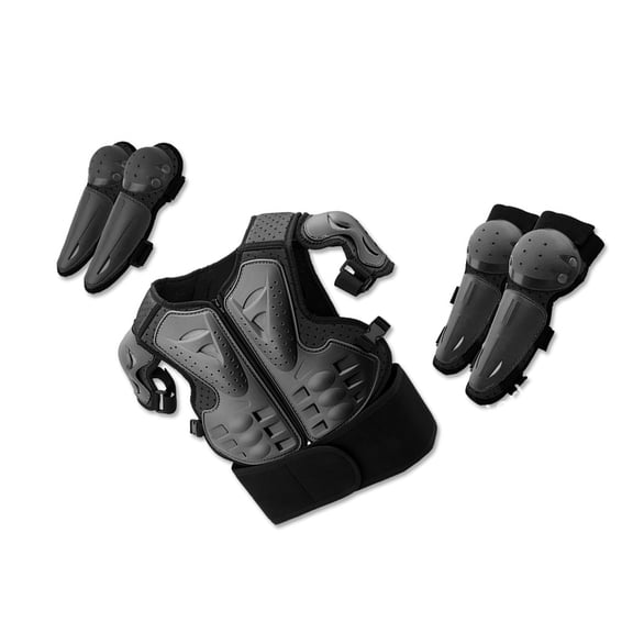 Soidarity Armaduras de cuerpo completo Equipo de protección Traje Guardia Motocicleta Dirt Bike Esquí Cofre Columna vertebral Codo Rodillera Ropa Deportiva, Zapatos Negro S