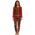 thumbnail image 2 of HOMBOM Womens Christmas Pajamas Sleepwear Plaid Comfy One Sets Festive Lounge Sets for Ladies Long Sleeve and Pants, 2 of 5