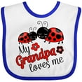 thumbnail image 3 of Inktastic My Grandpa Loves Me with Cute Ladybugs Boys or Girls Baby Bib, 3 of 4