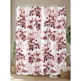 thumbnail image 4 of Fsddascl Red Botanical Shower Curtain Set - Standard 72" x 72" Washable Bathtub Curtain with 12 Hooks, Vintage Nature Flower Floral Waterproof Fabric Stall Shower Curtains for Bathroom/Bathtub, 4 of 6