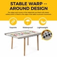 thumbnail image 4 of Pink Spring Floral Table Cloths for 4 Foot Rectangle Tables, Black White Plaid Pastoral Flowers Rustic Patio Waterproof Elastic Fitted Tablecloths, Washable Rectangular Table Cover for Camping, 4 of 8
