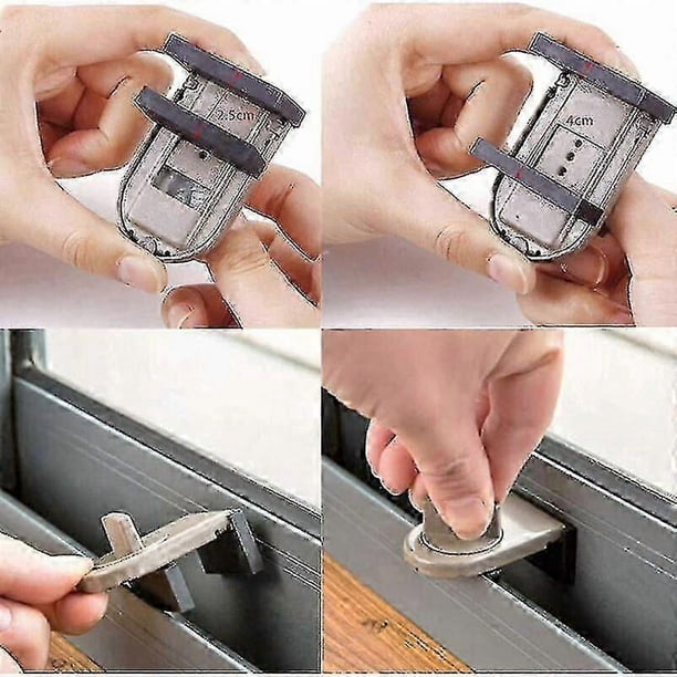 Black Blocker For Sliding Doors And Windows For Baby Safety And Anti-theft (2 Pcs)