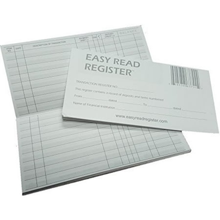 Easy Read Register 10 checkbook Transaction Registers for Personal Checks - 32 pages with 510 lines - 2019/20/21 (Best Checkbook Register App)