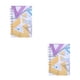 thumbnail image 2 of Injueey Cuaderno de aglutinante Suministros de oficina Mano de obra fina Color flexible Multiusos Regalo dulce Bloc de notas de papel amarillo-morado 2piezas, 2 of 6