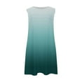 thumbnail image 4 of Summer Fashion Dresses for Womens 2025 Plus Size Gradient Print Loose Sleeveless Round Neck Front Pleated Dress, 4 of 8