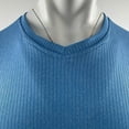 thumbnail image 6 of ZCFZJW Men's Muscle Ribbed Knitted Sweater T-Shirt Stretch V Neck Long Sleeve Gym Workout Bodybuilding Training Tee Shirts Casual Hipster Tops Light Blue XXL, 6 of 9
