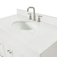 thumbnail image 3 of Ariel Hamlet 42 In. Oval Sink Bathroom Vanity With Carrara White Quartz Countertop 1.5 Edge In White, 3 of 11
