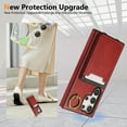 thumbnail image 5 of Allytechgroup RFID Blocking PU Leather Flip Wallet Cell Phone Case with Lanyard for Samsung Galaxy A05, Red, 5 of 7