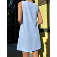 thumbnail image 6 of Women Sleeveless V‑Neck Cotton‑Linen A‑Line Mini Dress, Casual Flowy Short Sundress For Beach Vacation Spring‑Summer Daily Wear, 6 of 7
