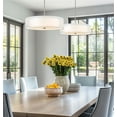 thumbnail image 3 of Kira Home Lindos 20" Double Drum Pendant Light, Chandelier, Sheer Outer, White Inner Fabric Shade, Brushed Nickel, 3 of 8
