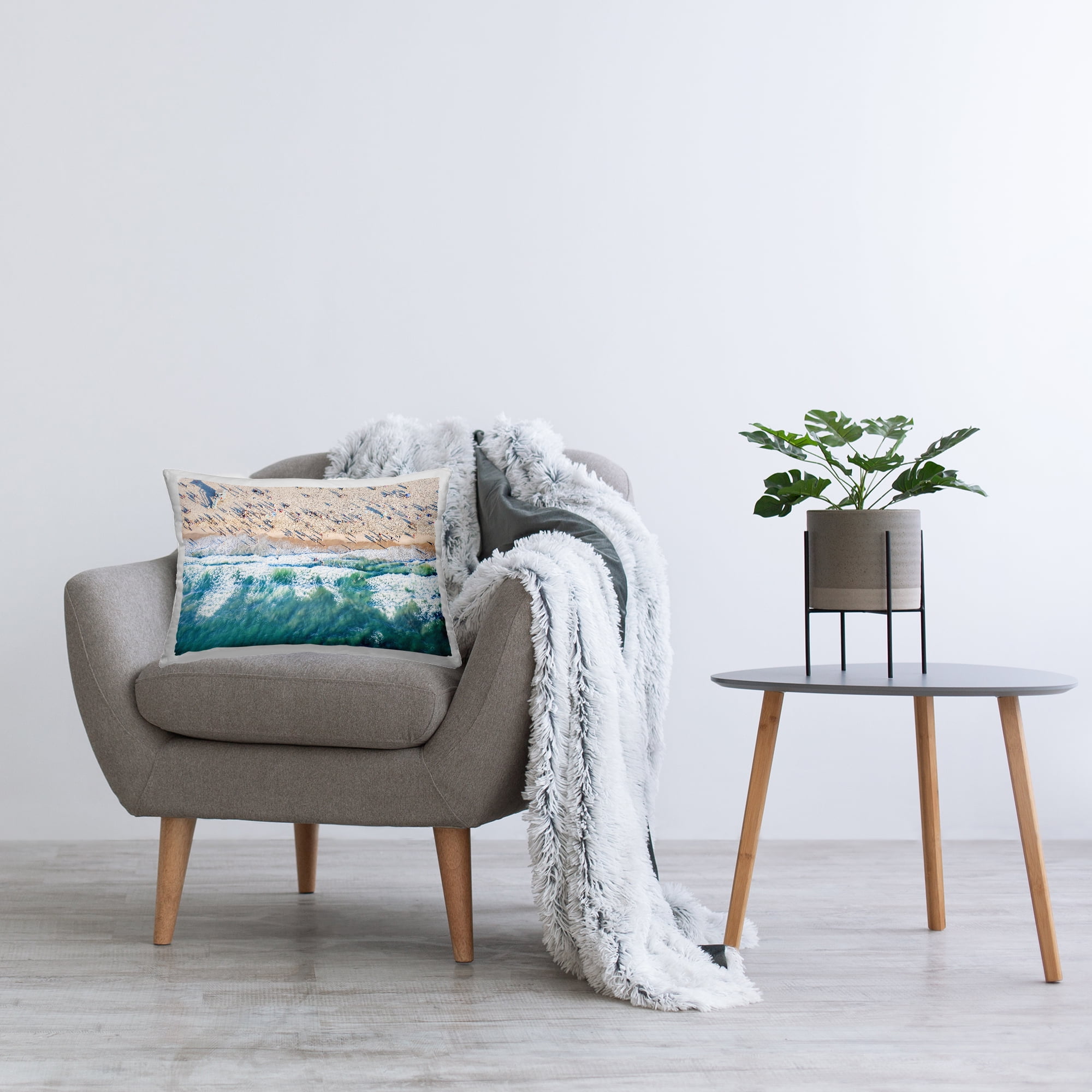 Stupell Industries Aerial Tide Beach Foam Decorative Printed Throw Pillow Design by Sisi and Seb.