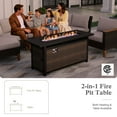 thumbnail image 5 of Alpha Joy 10 Pieces Outdoor Conversation Set with 56" Fire Pit Table Wicker Half-Moon Patio Furniture, Beige, 5 of 10