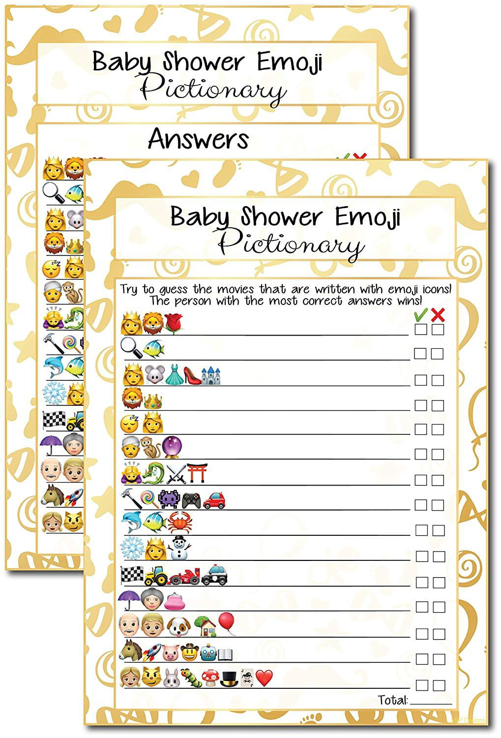 20 Kids Movie Emoji Pictionary Baby Shower Games Ideas For ...