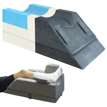 KingPavonini Leg Elevation Pillows 4-Height Adjustable Memory Foam for Surgery, Injuries, Rest, Grey