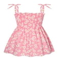 thumbnail image 3 of Bébés Filles Glisser Robe Bretelles Sans Manches Floral Élastique Robe Soleil Été, 3 of 6