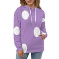 thumbnail image 3 of Light Purple And White Polka Dots Pattern Oversized Hoodies for Women Pullover Womens Clothes with Pocket Mens Ultimate Pullover Hoodie Sweatshirt S-6XL, 3 of 8