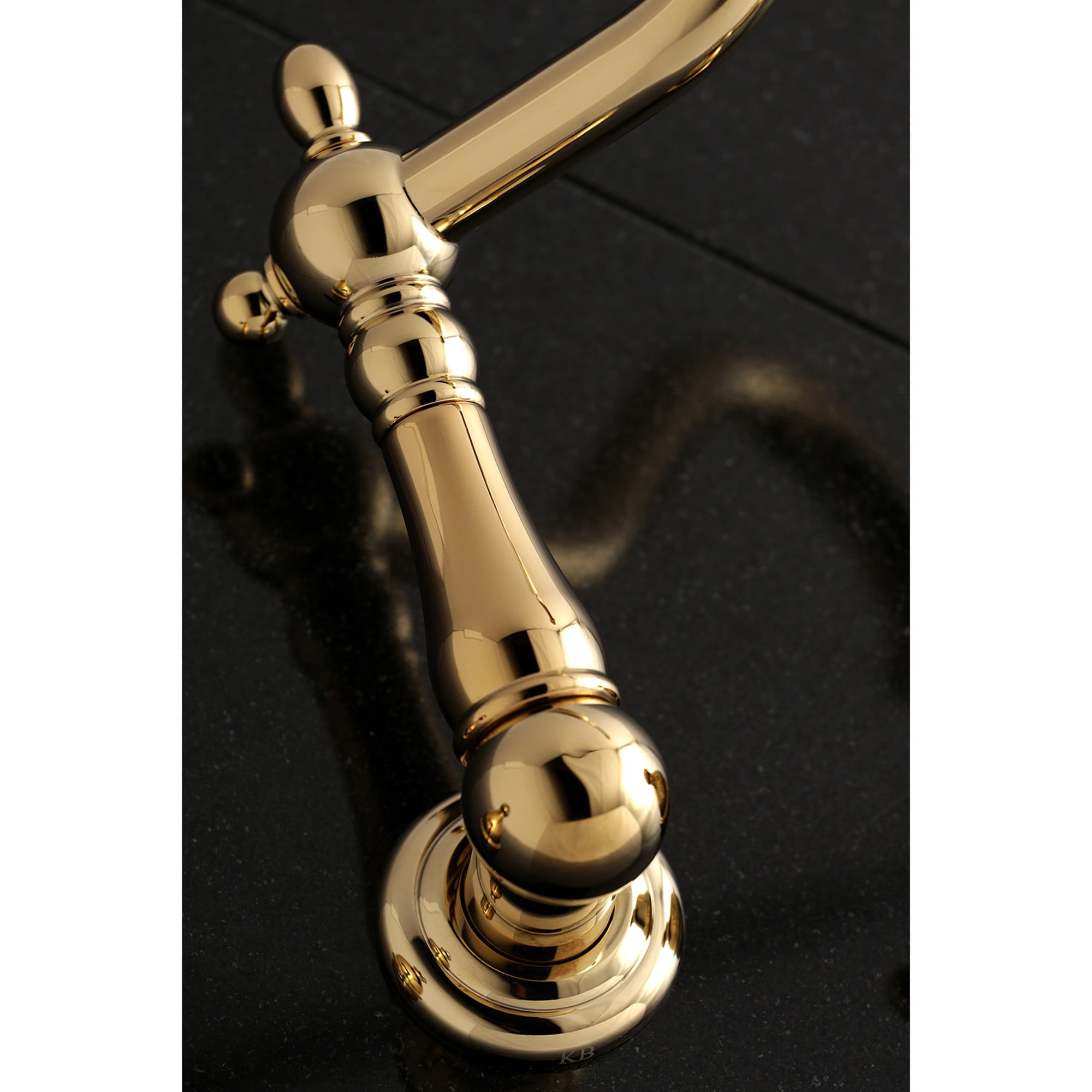 Kingston Brass KS1022AL Heritage Two-Handle Wall Mount Roman Tub Faucet, Polished Brass