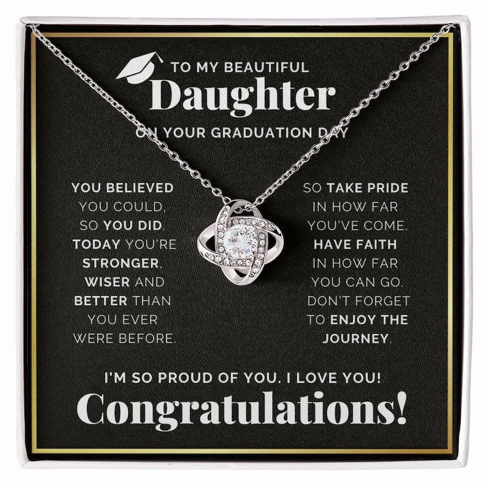 Daughter Graduation Necklace, Graduation Daughter, College Graduation Her, Graduate Her, White Love Knot Necklace