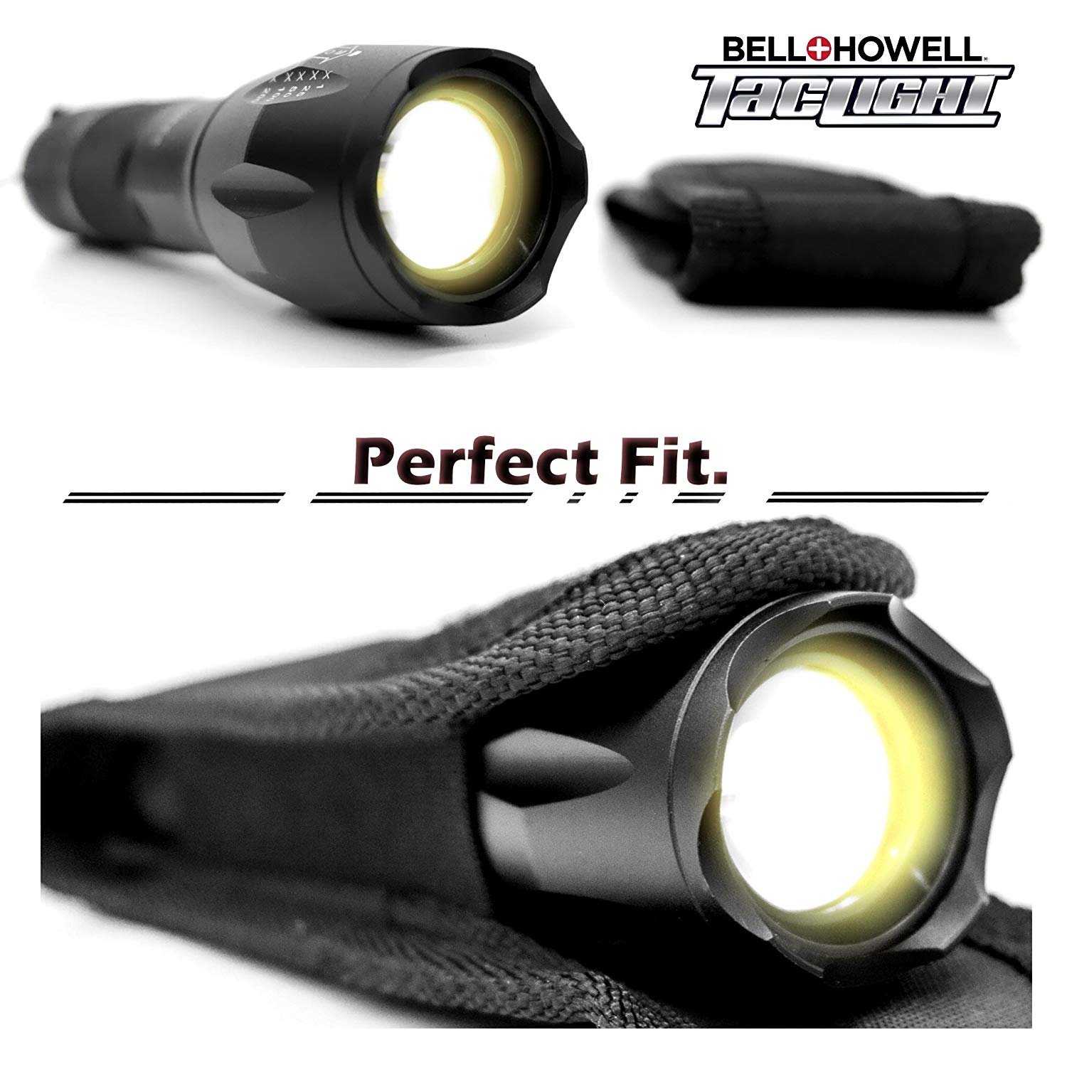 Bell Howell TACLIGHT FLASHLIGHT Military-Grade, Magnetic Base w/Holster,  Modes  Zoom Function As Seen On TV 40x Brighter
