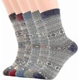thumbnail image 1 of Men Socks/women Socks,5 Pairs Lady Socks Thermal Knit Warm Casual Wool Crew Winter Socks For Men Women,Gg, 1 of 3