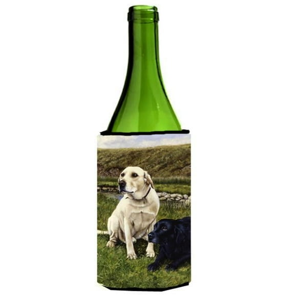 Yellow & Black Labradors Wine Bottle Can cooler Hugger
