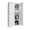 White, variant on 61" 2 Pantry Cabinet, Shapely Doors Metal Storage Cabinet with Adjustable Shelves, for Bedroom, Living Room