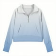 thumbnail image 4 of CLOISE Youth Sweatshirt Boys Girls Long Sleeve Collared Zip up Tops Gradient with Thumb Hole Outfits Fall Winter Clothes Light Blue 7T, 4 of 5