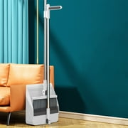 Wzzjkit Broom with Dustpan Combo Set Indoor Rotatable Standing Storage Buckle Type with Scraping Teeth Scraper Cleaning Broom and Dustpan Set for Office Home Kitchen Lobby Floor Broom and Dustpan