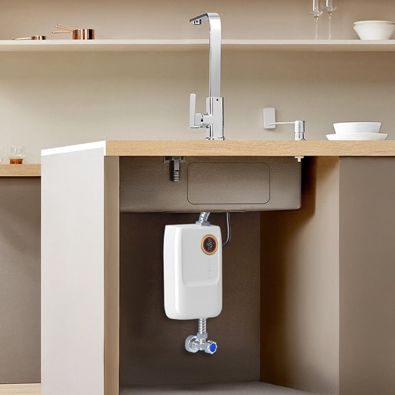 White Wall Mounted Electric Water Heater, Hot Water Heater, Instant Hot Water Heater AC110V 3000W LED Display