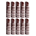 thumbnail image 3 of Styling Hair Comb, Professional Comb PS Material Rounded Edge Ergonomic Handle Wide Tooth 10 Pcs  For Home Transparent Brown, 3 of 8