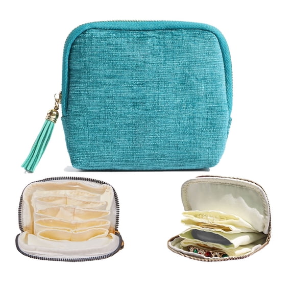 Travel Jewelry Case Mini, Soft Travel Jewelry Organizer Pouch Wallet Bags with Zipper, Gifts for Women Bracelet Rings Earring Storage Bag