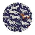 thumbnail image 4 of Orinice Horses Pattern Vintage Round Table Cover Stain Resistant Washable Indoor Outdoor Tablecloth Kitchen Dining Wedding Parties 100% Polyester Fiber 31-35, 4 of 8