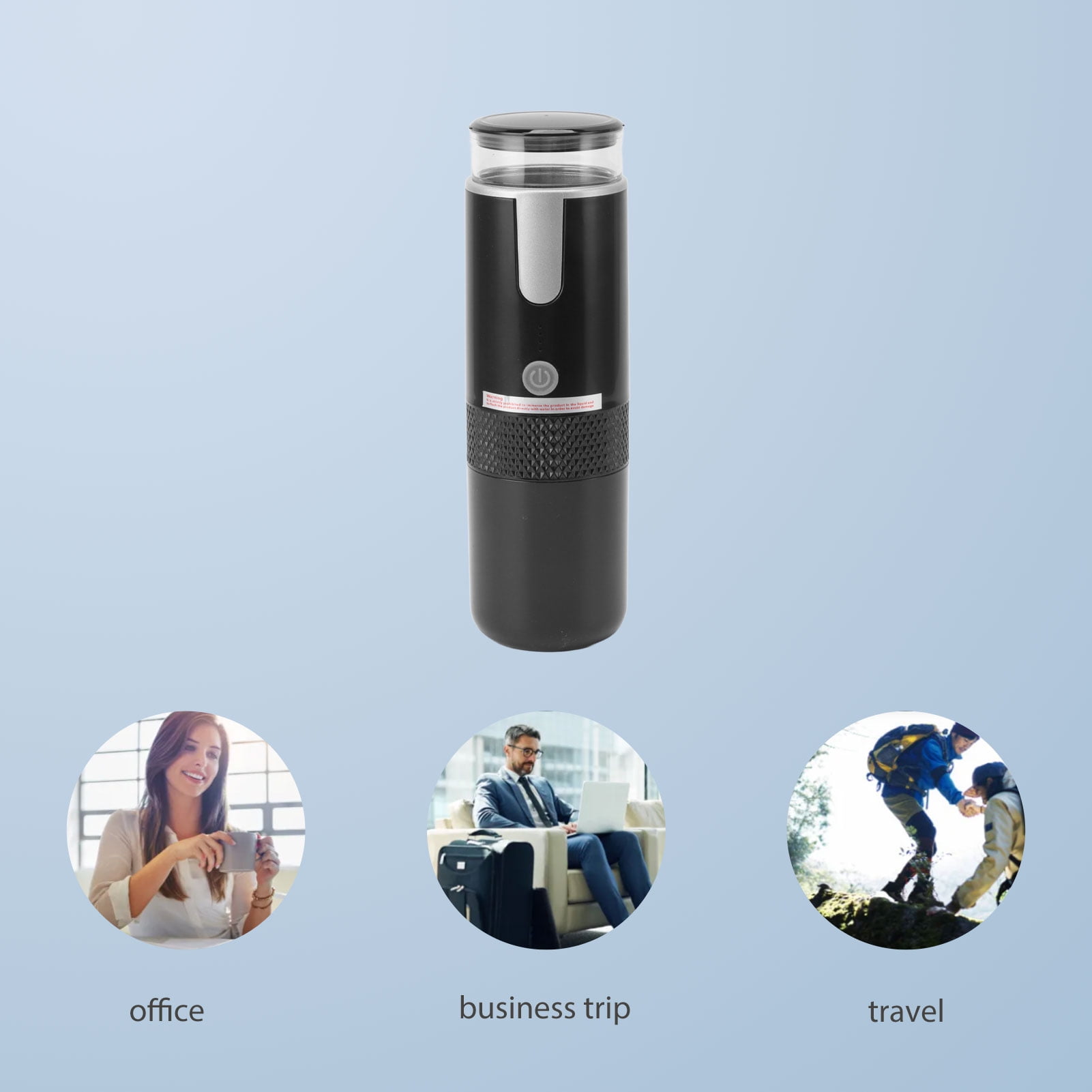 Coffee Maker for Outdoor Parties Travel, Portable Coffee Machine Compatible for K Cup Capsules Ground Coffee Handheld Coffee Maker Manually Operated for Camping Hiking,Black