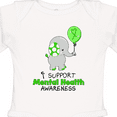 thumbnail image 4 of Inktastic I Support Mental Health Awareness Elephant and Balloon Boys or Girls Long Sleeve Baby Bodysuit, 4 of 5