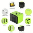 thumbnail image 4 of European Travel Plug Adapter Universal Travel Adapter - 3 USB + 1 Type C in One Travel Charger with UK/US/AUS/EU Plugs and Socket, International Power Adapter Wall Charger,Green, 4 of 8