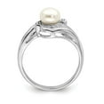 thumbnail image 2 of Auriga Fine Jewelry 925 Sterling Silver Rhodium Plated Diamond and FW Cultured Pearl Ring for Women Size 6, 2 of 6