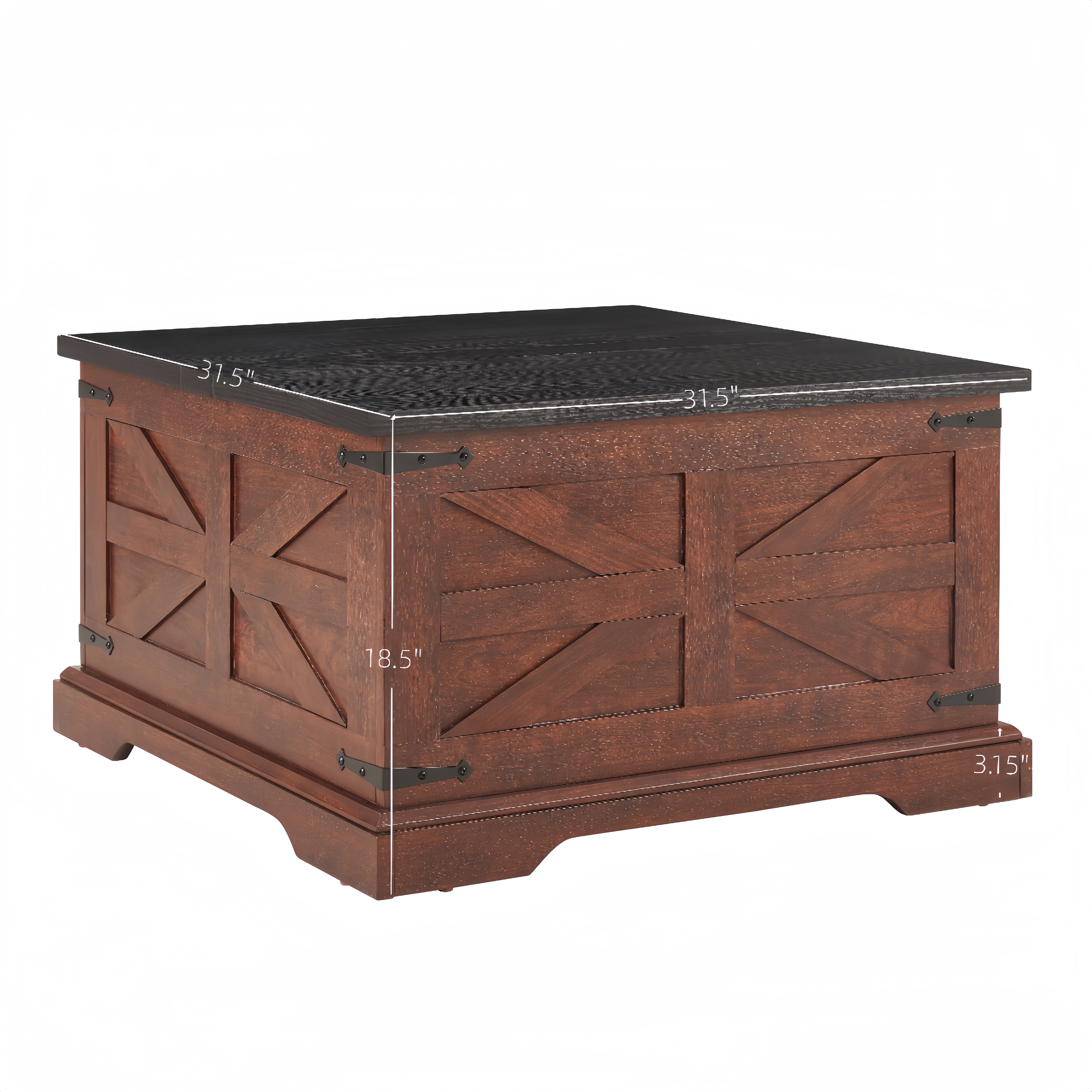 Aukfa Coffee Table, Wood Center Table Cocktail Table with Hidden Storage for Living Room, Brown