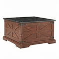 thumbnail image 2 of Farmhouse Square Wood Coffee Table with Large Hidden Storage Compartment, Barn design Center Table Rustic Cocktail Table with Hinged Lift Top for Home, Oak, 2 of 3