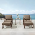 thumbnail image 6 of 5 Piece Outdoor Swivel Rocker Chair Set with Ottomans & Side Table, 360° Swivel Rocking Patio Chairs, Aluminum Frame, 6" Thick Cushions, 24" Wide Seat, 380 lbs Capacity for Porch Deck Backyard, 6 of 8