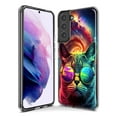 thumbnail image 3 of MUNDAZE Samsung Galaxy S22 Plus Neon Rainbow Galaxy Cat Shockproof Clear Hybrid Protective Phone Case Cover, 3 of 5