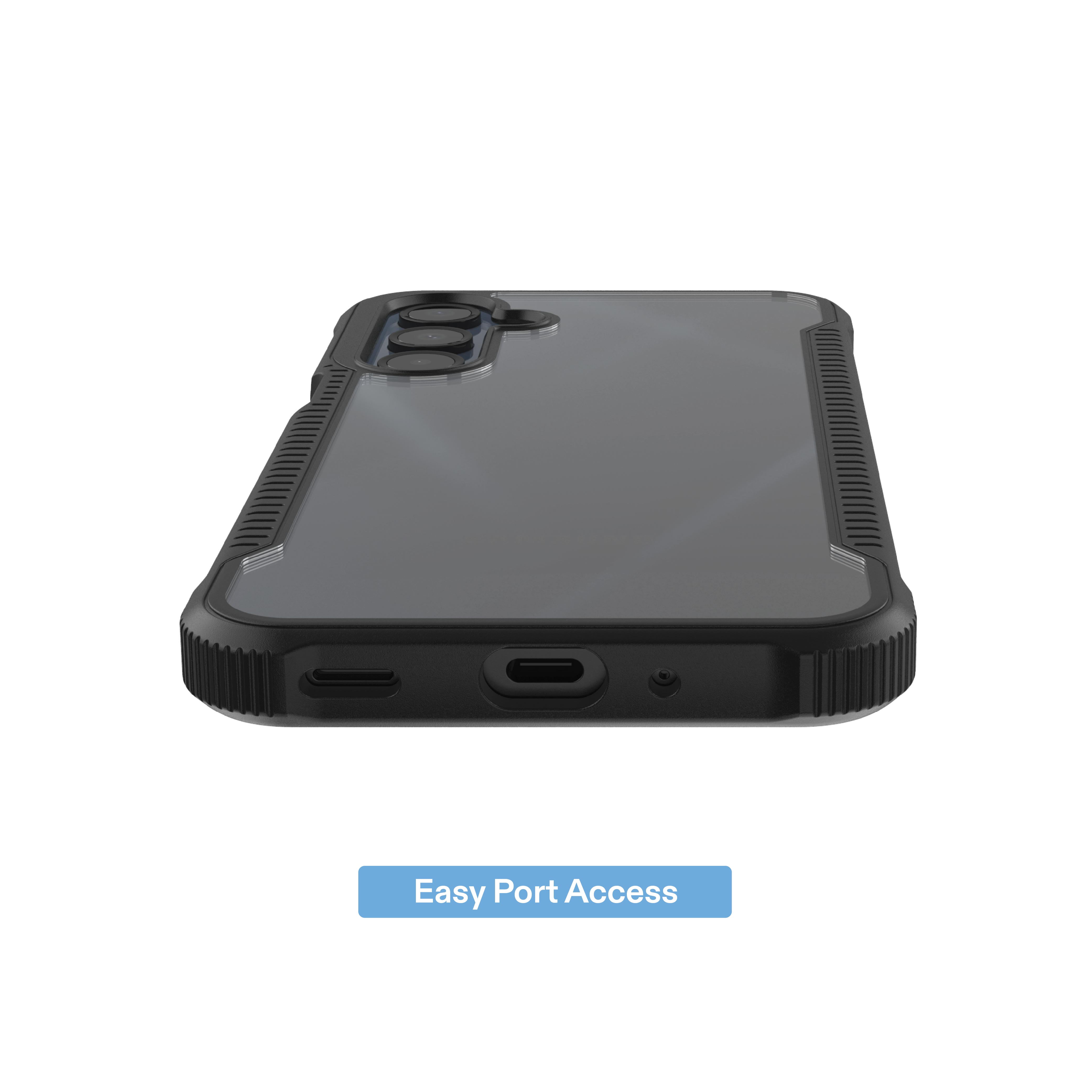 onn Dual-Layer Phone Case for Samsung Galaxy A16 5G - Black/Clear