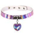 thumbnail image 1 of Coofit Ras du Cou Punk pour Femmes, Design Créatif en Forme de Cœur, Faux Cuir, Ras du Cou pour Fête, 1 of 10