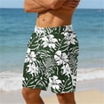 thumbnail image 4 of Men's Beach Shorts Printed Casual Athletic Shorts Elastic Waist Drawstring Side Pockets Quick Dry Lightweight Swim Trunks for Summer Vacation Pink L, 4 of 6