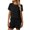 Black, variant on HexaHive Women's Casual Solid Color Pajama Set - Knit, Two-Piece, Comfortable for Lounging and Sleep