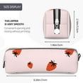 thumbnail image 3 of Fotbe Strawberry Pattern Leather Pencil Case, Pencil Pouch with Durable Zipper, Compact and Stylish Organizer for Stationery, Art Supplies, Travel Essentials, 3 of 7