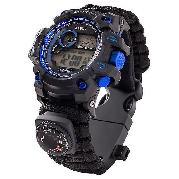 Reloj digital pulsera tactica multifuncional y ajustable para hombre relojes deportivos impermeables para exteriores con esfera dual y brujula Walmart en linea