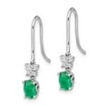 thumbnail image 2 of Primal Gold 14 Karat White Gold 1/8ct Diamond and Emerald Shepherd Hook Earrings, 2 of 4