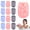 Pink/Grey/Blue, variant on Abaima 4 Pack Dual-Sided Loofah Sponge Body Scrubber, Terry Cloth Exfoliating SPA Wash Scrubber with Hanging Rope, Oval Flat Bath Accessories for Women and Men, Blue, Pink, Beige, Gray
