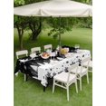 thumbnail image 3 of Outdoor Tablecloth with Umbrella Hole and Zipper, Black Christmas Rectangle Table Cloth 54x80 Inch Waterproof Tablecloth, Xmas Elk Tree Snowflake Forest Picnic Table Cover for Patio Camping, 3 of 7