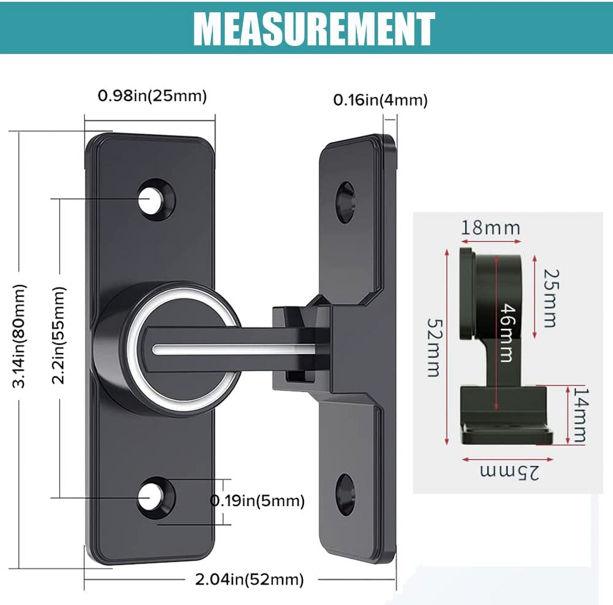 ABCISI Barn Door Lock Hardware, Heavy Duty Safety Gate Latch Clasp Lock Flip Bolt Latch Lock, Flip Sliding Door Latch for Bedroom, Bathroom, Outdoor Fence